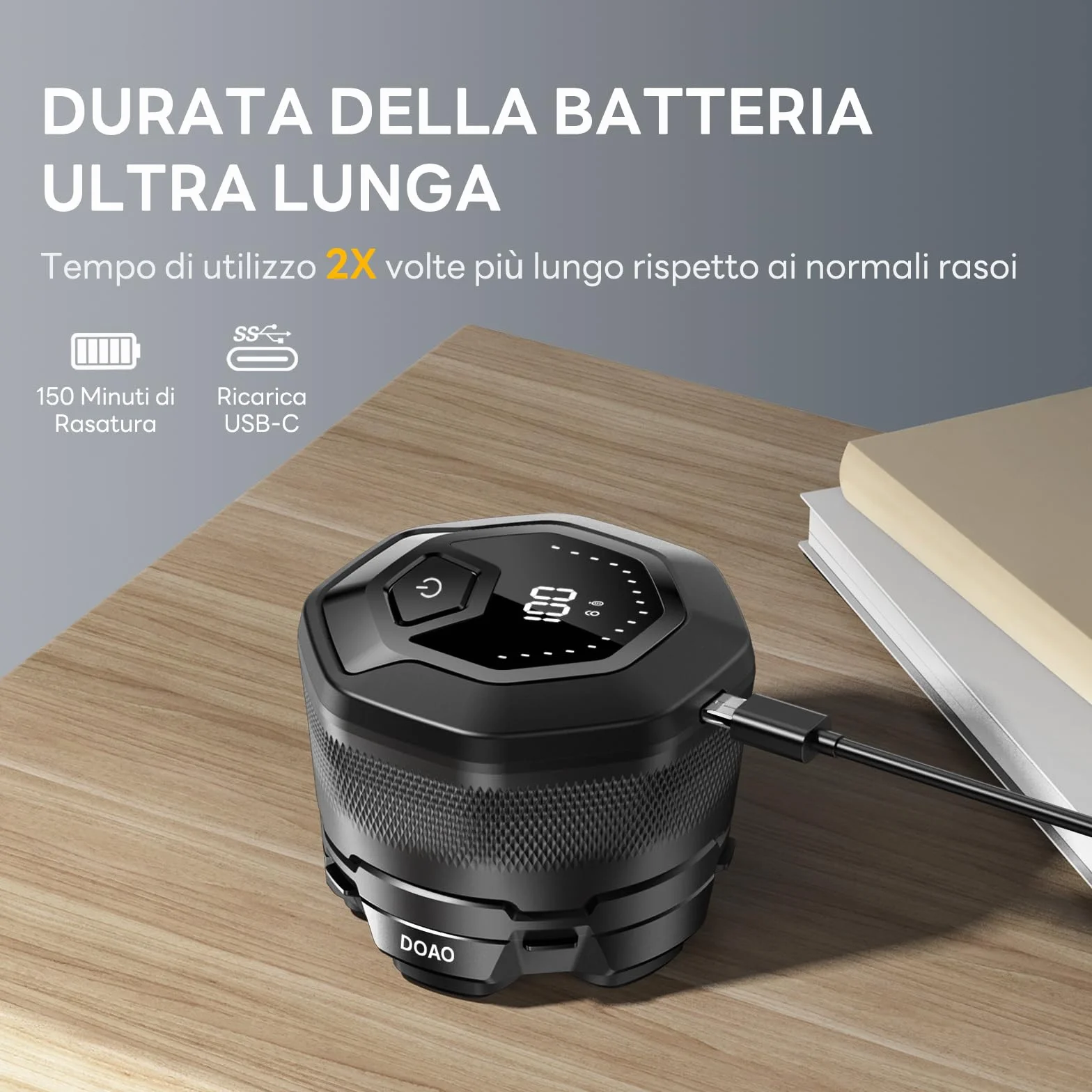 Rasoio Testa Calva, 2025 Aggiornato rasoio Capelli Uomo Testa Calva Impermeabile Cordless 6D rasoio Elettrico Fluttuante Flessibile con rasoio Testa Magnetiche, Interfaccia USB-C
