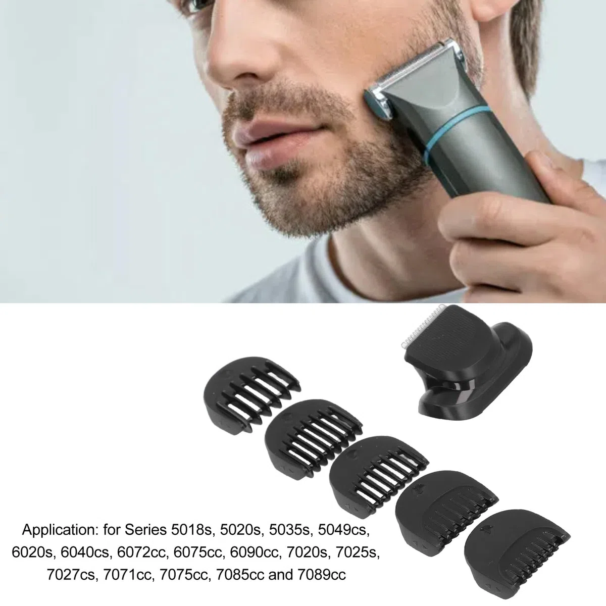 Accessorio per Regolabarba, Testina per Regolabarba Elettrica per Serie 5 6 7 5018s 5020s 5035s 5049cs Trimmer di Ricambio con Testina a Pettine da 5 Pezzi