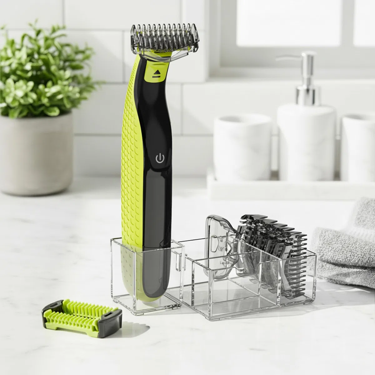 Guards Kit Plus per Philips Norelco OneBlade, pettini guida 1-6 mm, pettine corpo di ricambio, cappuccio protettivo e supporto organizzatore