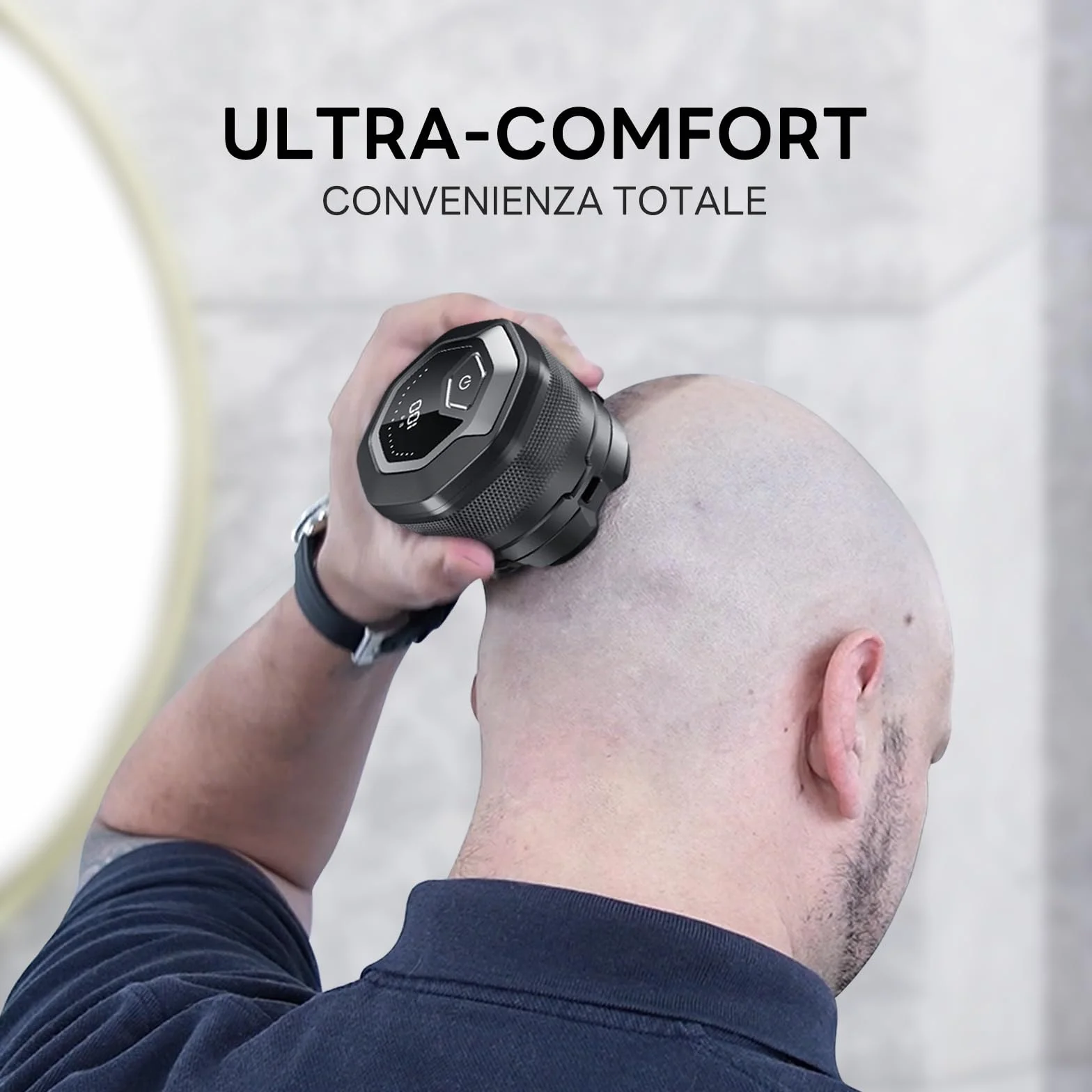 Rasoio Testa Calva, 2025 Aggiornato rasoio Capelli Uomo Testa Calva Impermeabile Cordless 6D rasoio Elettrico Fluttuante Flessibile con rasoio Testa Magnetiche, Interfaccia USB-C
