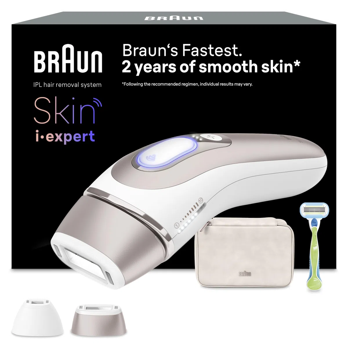 Braun Skin I·Expert Epilatore Luce Pulsata Smart, Depilatore Corpo Donna, Alternativa Laser Peli Donna, App Gratuita, Include Custodia e Rasoio Venus, Luce Pulsata Braun, 2 Testine Viso e Corpo PL7147