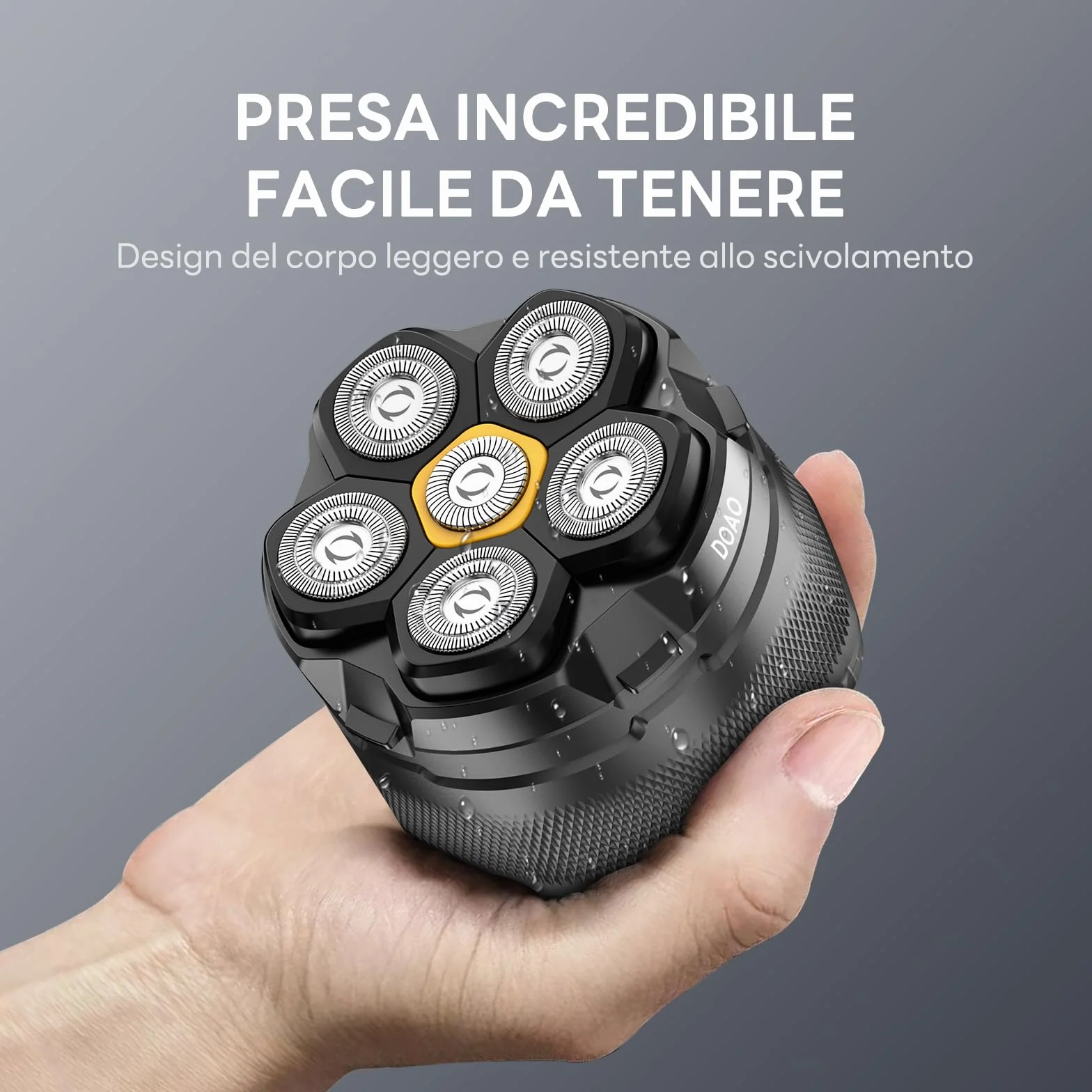Rasoio Testa Calva, 2025 Aggiornato rasoio Capelli Uomo Testa Calva Impermeabile Cordless 6D rasoio Elettrico Fluttuante Flessibile con rasoio Testa Magnetiche, Interfaccia USB-C